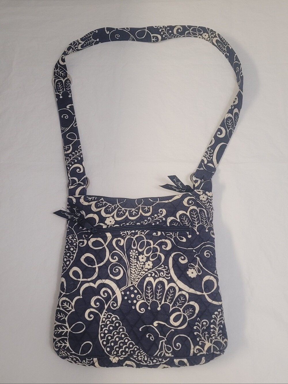 Vera Bradley Retired Pattern Twirly Birds Navy Hipster Crossbody Bag 10x101 sm